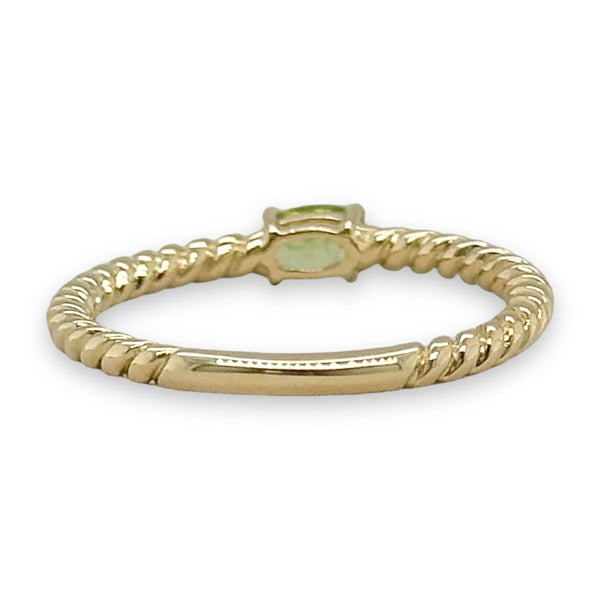 14K Y Gold 0.30ct Peridot Rope Design Ring - Walter Bauman Jewelers