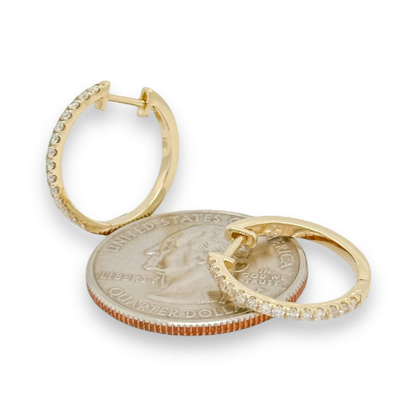 14K Y Gold 0.30ctw Diamond Hoop Earrings - Walter Bauman Jewelers