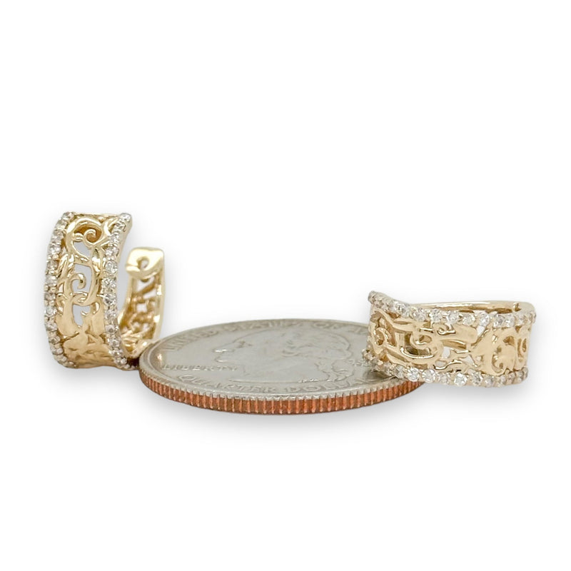 14K Y Gold 0.30ctw Diamond Huggie Earrings - Walter Bauman Jewelers