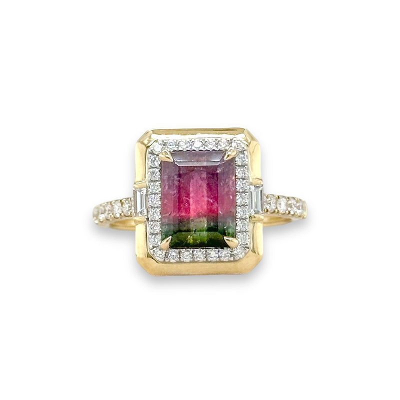 14K Y Gold 0.34ctw Diamonds and 2.22ct Tourmaline Ring - Walter Bauman Jewelers