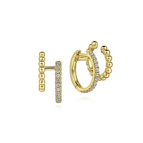 14K Y Gold 0.35ctw Diamond Huggie Cuff Earring - Walter Bauman Jewelers