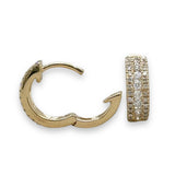 14K Y Gold 0.35ctw Three Row Diamond Hoop Earrings - Walter Bauman Jewelers