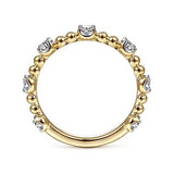14K Y Gold 0.36cttw SI2/G Diamond Station Ring - Walter Bauman Jewelers