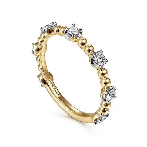 14K Y Gold 0.36cttw SI2/G Diamond Station Ring - Walter Bauman Jewelers