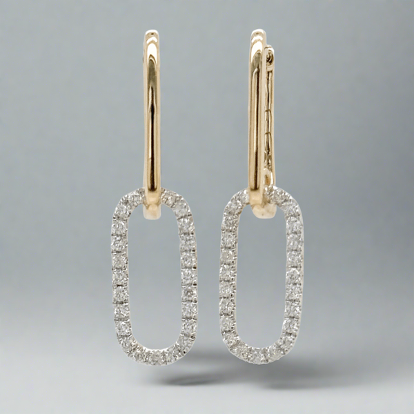 14K Y Gold 0.40ctw Diamond Paperclip Earrings - Walter Bauman Jewelers