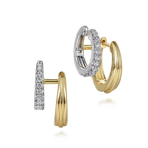 14K Y Gold 0.41ctw Diamond Huggie Cuff Earring - Walter Bauman Jewelers