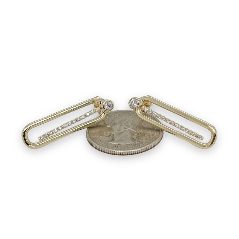 14K Y Gold 0.43cttw H/I1 Diamond Paperclip Earrings - Walter Bauman Jewelers