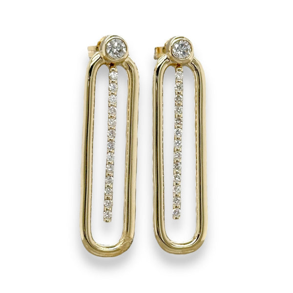 14K Y Gold 0.43cttw H/I1 Diamond Paperclip Earrings - Walter Bauman Jewelers