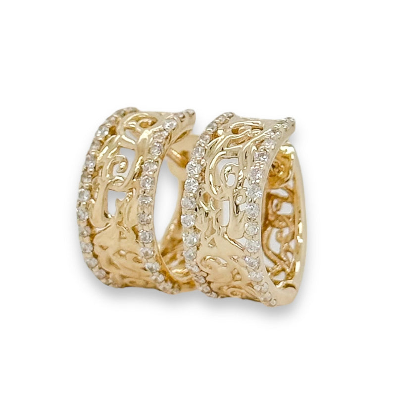 14K Y Gold 0.50cttw Diamond Huggie Earrings - Walter Bauman Jewelers