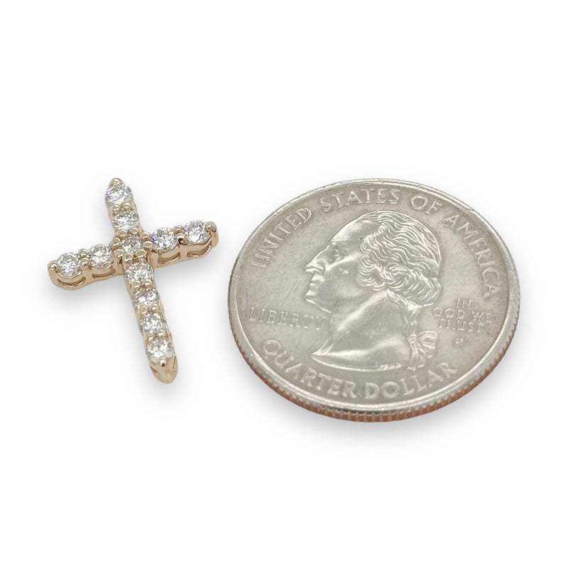 14K Y Gold 0.50ctw Diamond Cross - Walter Bauman Jewelers