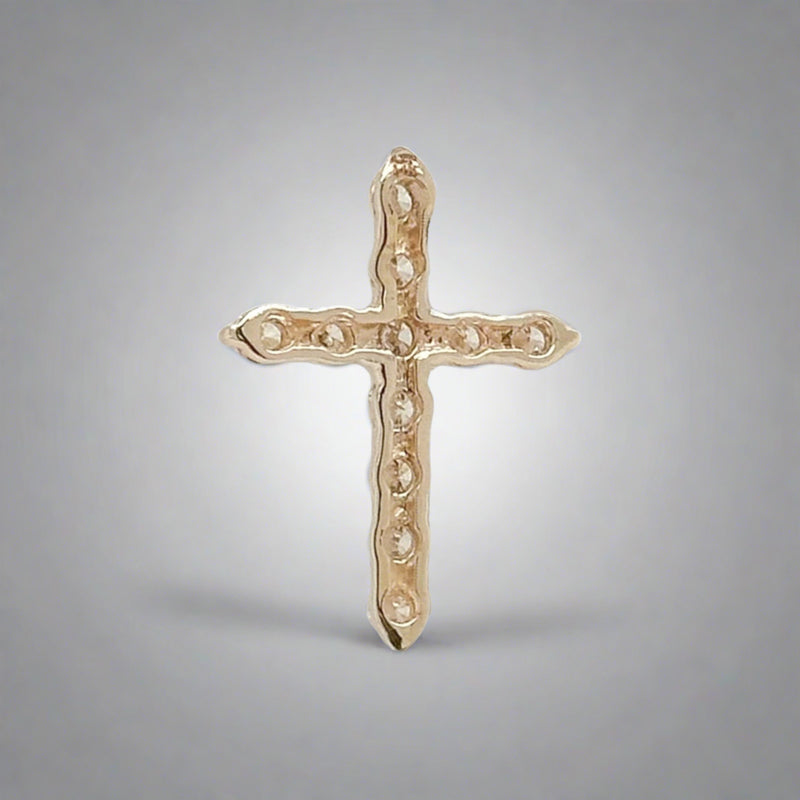 14K Y Gold 0.50ctw Diamond Cross - Walter Bauman Jewelers