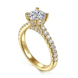 14K Y Gold 0.60ctw Hidden Halo Diamond Mounting - Walter Bauman Jewelers