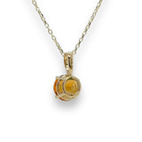 14K Y Gold 0.70ct 6mm Round Citrine Pendant - Walter Bauman Jewelers