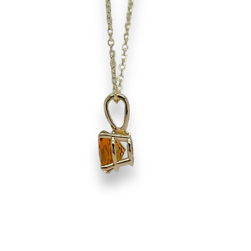 14K Y Gold 0.70ct 6mm Round Citrine Pendant - Walter Bauman Jewelers