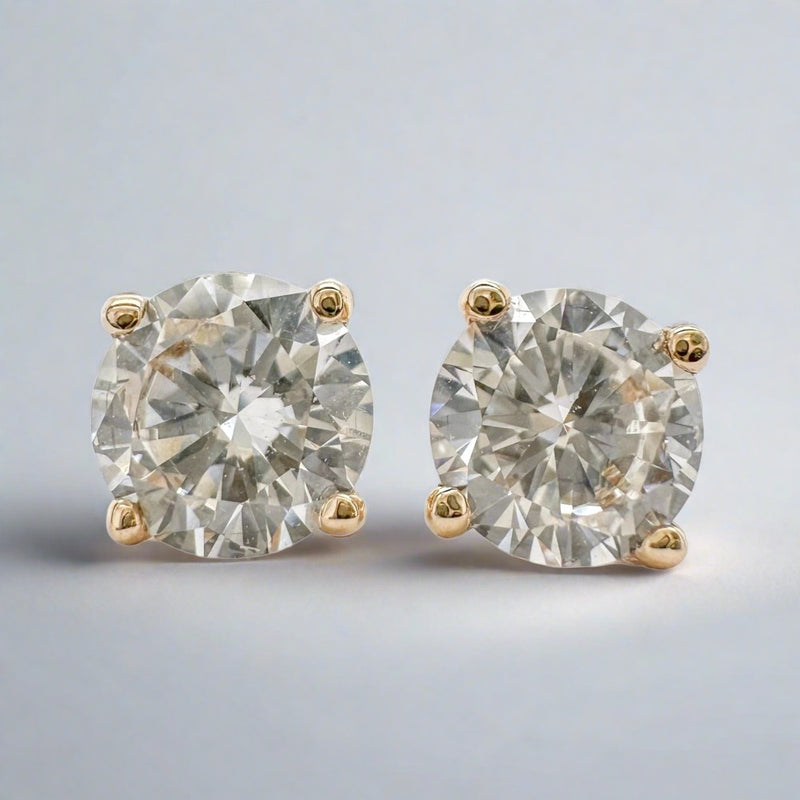 14K Y Gold 0.71ctw G/VS1 Lab-Created Diamond Earrings - Walter Bauman Jewelers