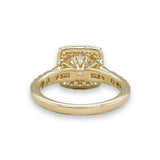 14K Y Gold 0.80ctw Cushion Halo Round Diamond Engagement Ring - Walter Bauman Jewelers