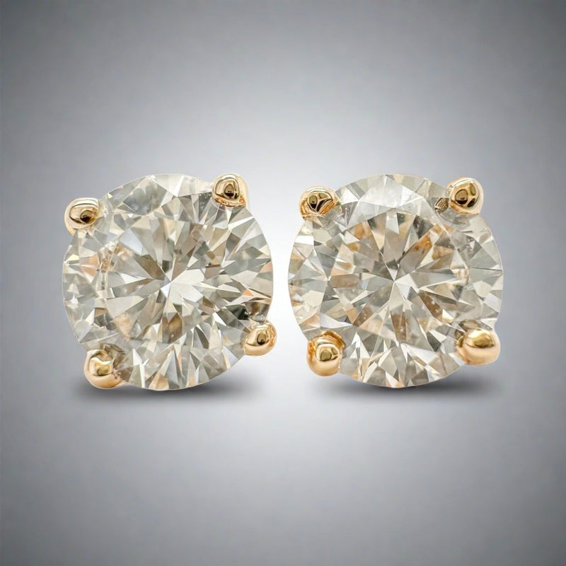 14K Y Gold 0.91ctw F/VS1 Lab-Created Diamond Earrings - Walter Bauman Jewelers