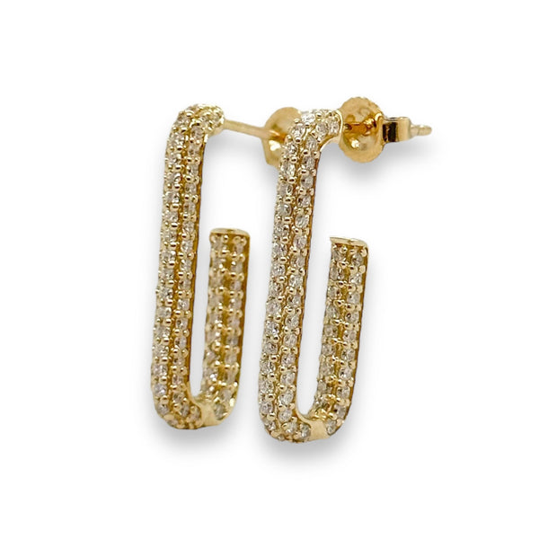14K Y Gold 1.00cttw G-H/SI1 Diamond Hoop Earrings - Walter Bauman Jewelers