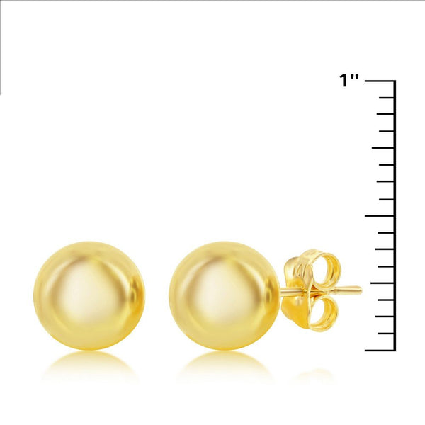 14K Y Gold 10mm Ball Stud Earrings - Walter Bauman Jewelers