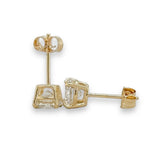 14K Y Gold 1.18cttw D/VS1 Lab-Created Diamond Stud Earrings IGI #577364034 & #574364857 - Walter Bauman Jewelers