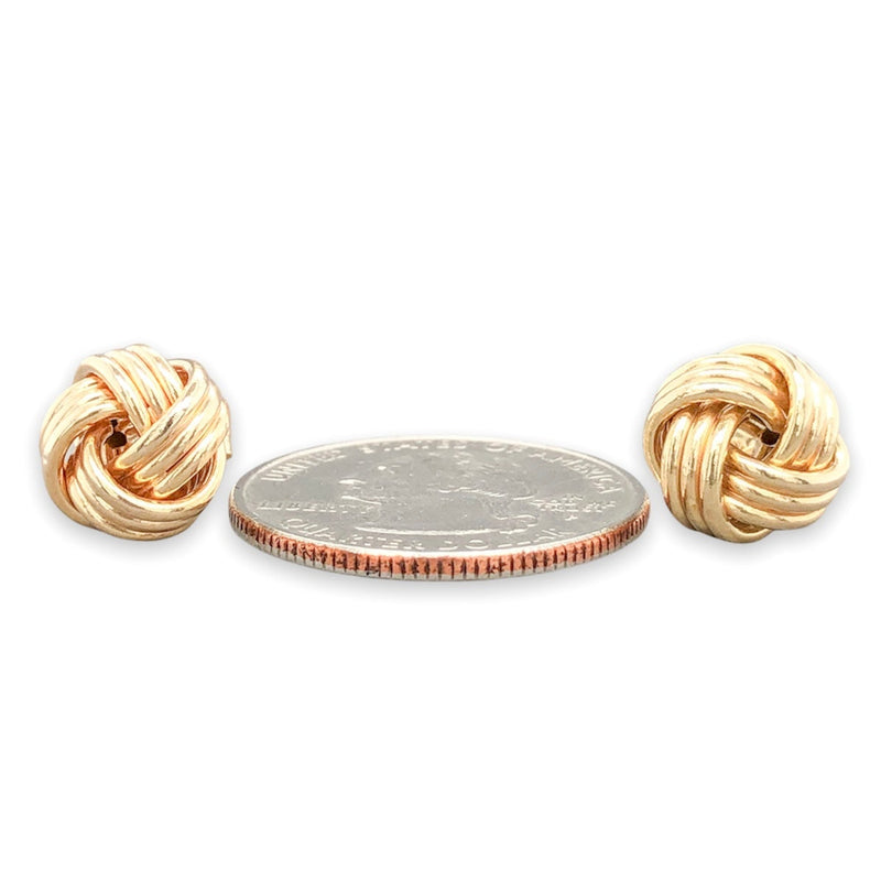 14K Y Gold 11mm Lovers Knot Stud Earrings - Walter Bauman Jewelers