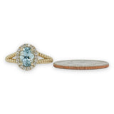 14K Y Gold 1.25ctw Aqua and 0.20ctw Diamond Ring - Walter Bauman Jewelers