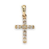 14K Y Gold .12cttw Diamond Cross - Walter Bauman Jewelers