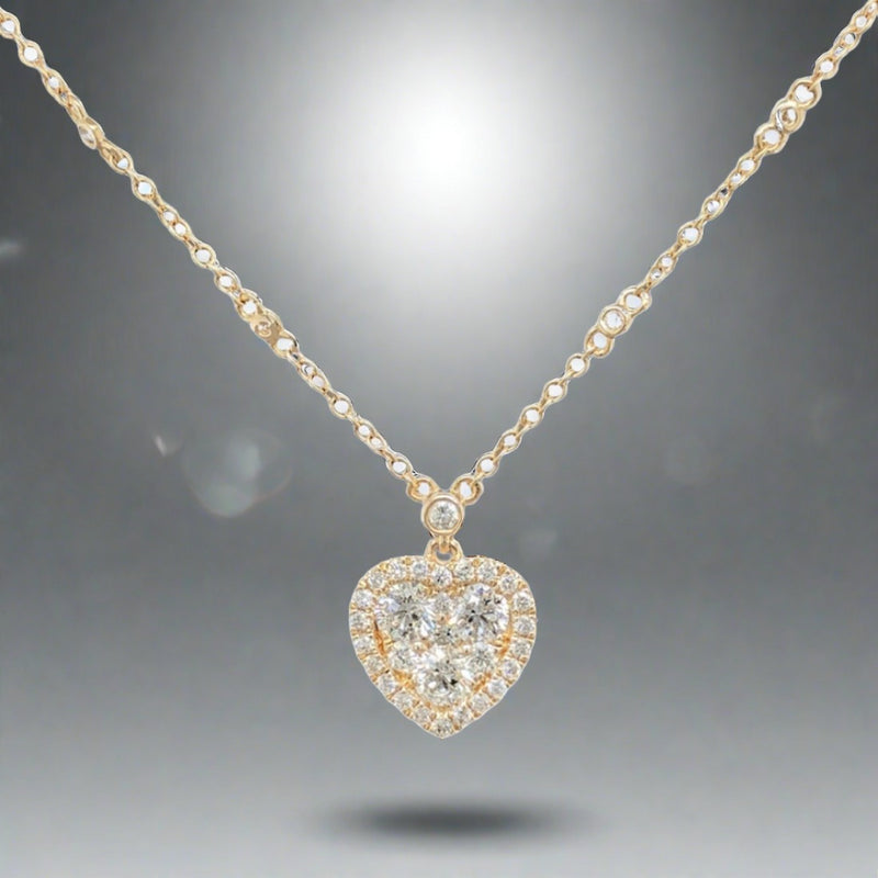 14K Y Gold 1.30cttw Diamond Heart Pendant - Walter Bauman Jewelers