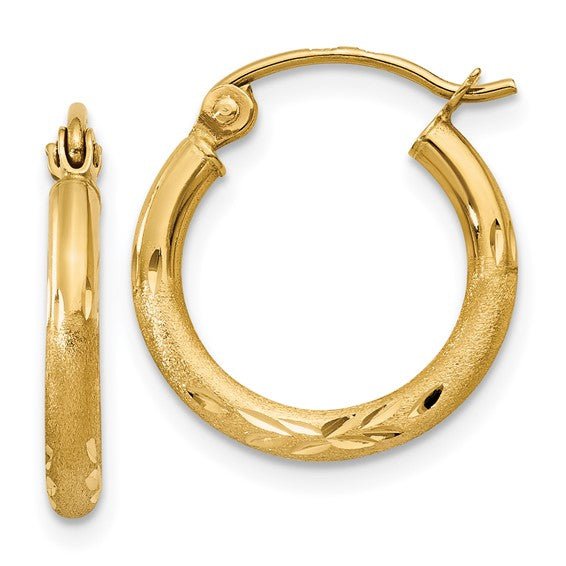14K Y Gold 15mm DC Hoop Earrings - Walter Bauman Jewelers