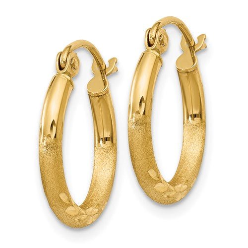 14K Y Gold 15mm DC Hoop Earrings - Walter Bauman Jewelers