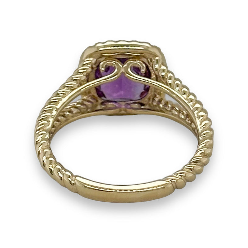 14K Y Gold 1.69ctw Amethyst and 0.20ctw Diamond Ring - Walter Bauman Jewelers