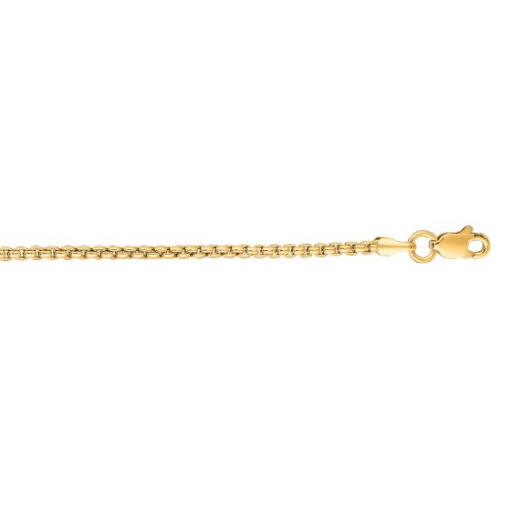 14K Y Gold 1.6mm Solid Round Box Chain - Walter Bauman Jewelers