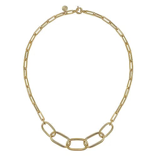 14K Y Gold 17" Large Oval Link Necklace - Walter Bauman Jewelers