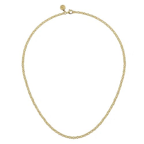 14K Y Gold 17" Solid Link Chain Necklace - Walter Bauman Jewelers