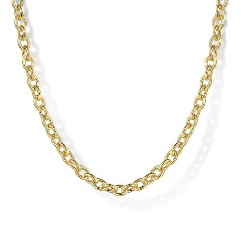 14K Y Gold 17" Solid Link Chain Necklace - Walter Bauman Jewelers