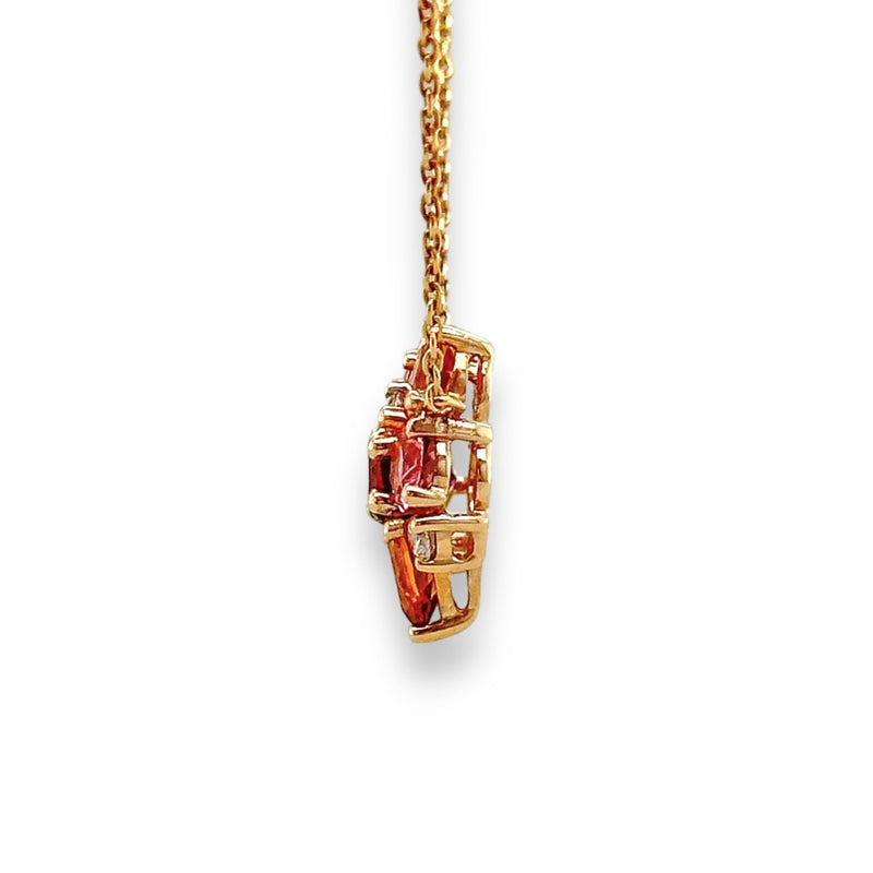 14K Y Gold 1.70cttw Multi Colored Stones & 0.15cttw G/SI1-2 Diamond Pendant - Walter Bauman Jewelers