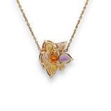 14K Y Gold 1.70cttw Multi Colored Stones & 0.15cttw G/SI1-2 Diamond Pendant - Walter Bauman Jewelers