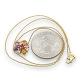 14K Y Gold 1.70cttw Multi Colored Stones & 0.15cttw G/SI1-2 Diamond Pendant - Walter Bauman Jewelers