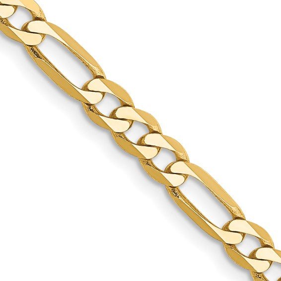14K Y Gold 18" 4mm Flat Figaro Chain - Walter Bauman Jewelers