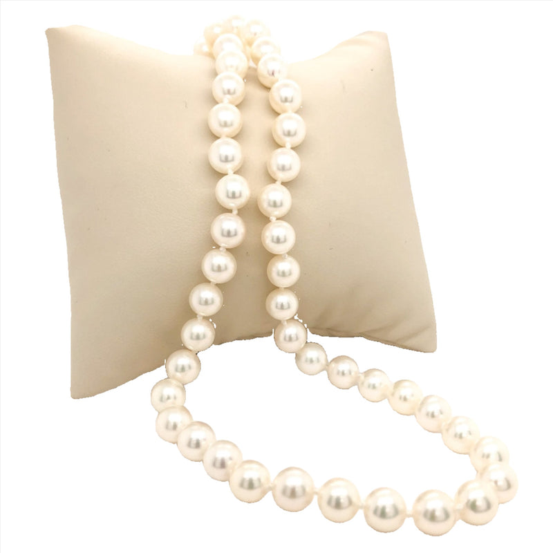 14K Y Gold 18" 7 x 6.5mm AA Pearl Necklace - Walter Bauman Jewelers