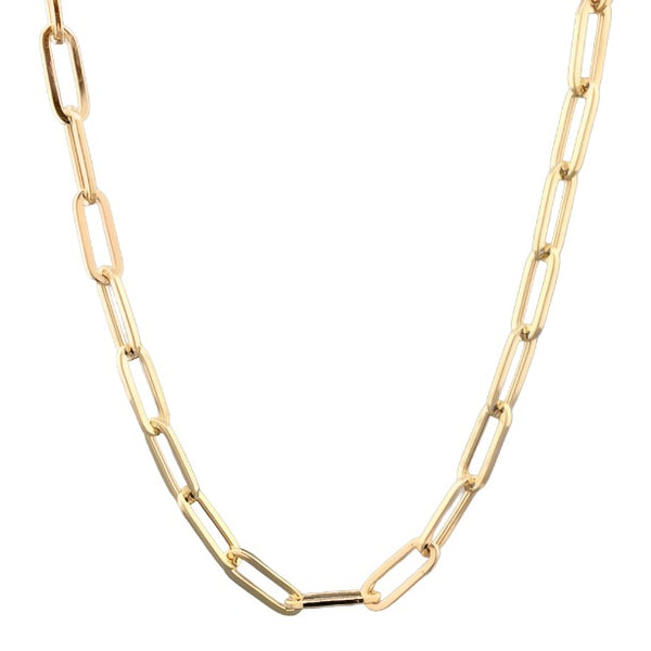 14K Y Gold 18" Paperclip Necklace 8.8grms - Walter Bauman Jewelers