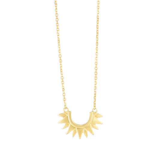 14K Y Gold 18" Polished Sunburst Necklace - Walter Bauman Jewelers