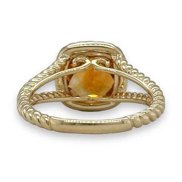14K Y Gold 1.87ct Citrine and 0.20cttw G/SI1 Diamond Ring - Walter Bauman Jewelers