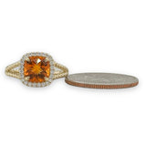 14K Y Gold 1.87ct Citrine and 0.20cttw G/SI1 Diamond Ring - Walter Bauman Jewelers