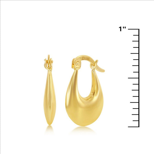 14K Y Gold 19x15mm Puffed Hoop Earrings - Walter Bauman Jewelers