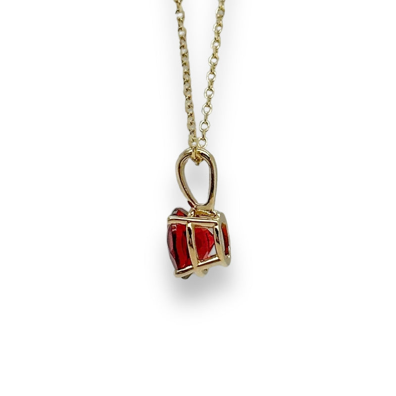 14K Y Gold 1ct 6mm Round Garnet Pendant - Walter Bauman Jewelers