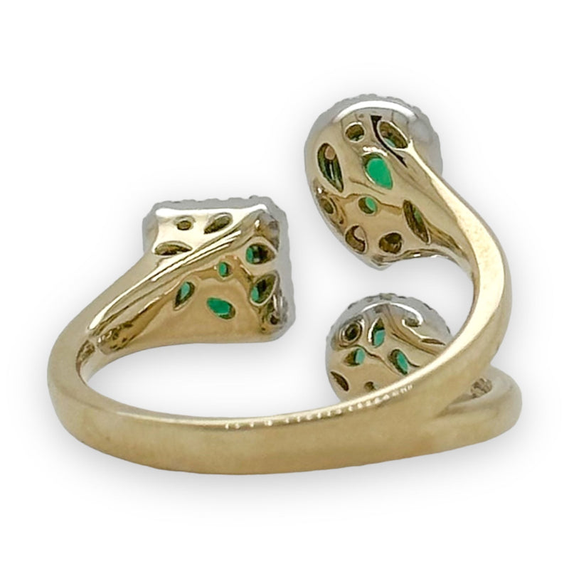 14K Y Gold 1ctw Emerald and 0.18ctw Diamond Ring - Walter Bauman Jewelers