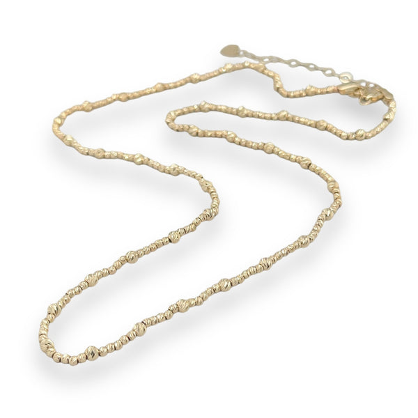 14K Y Gold 20" 2mm/3mm Beaded Chain - Walter Bauman Jewelers