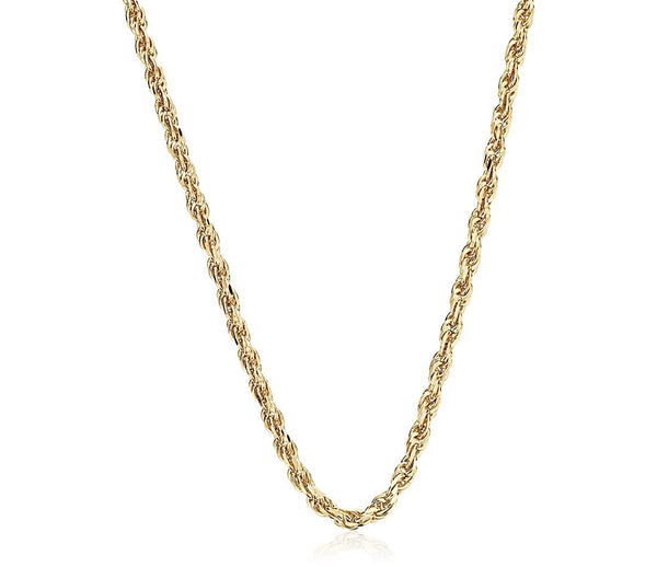 14K Y Gold 20" Dia Cut 018 Rope Chain - Walter Bauman Jewelers