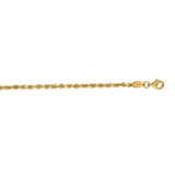 14K Y Gold 20" Dia Cut 023 Solid Rope Chain 3.0mm - Walter Bauman Jewelers